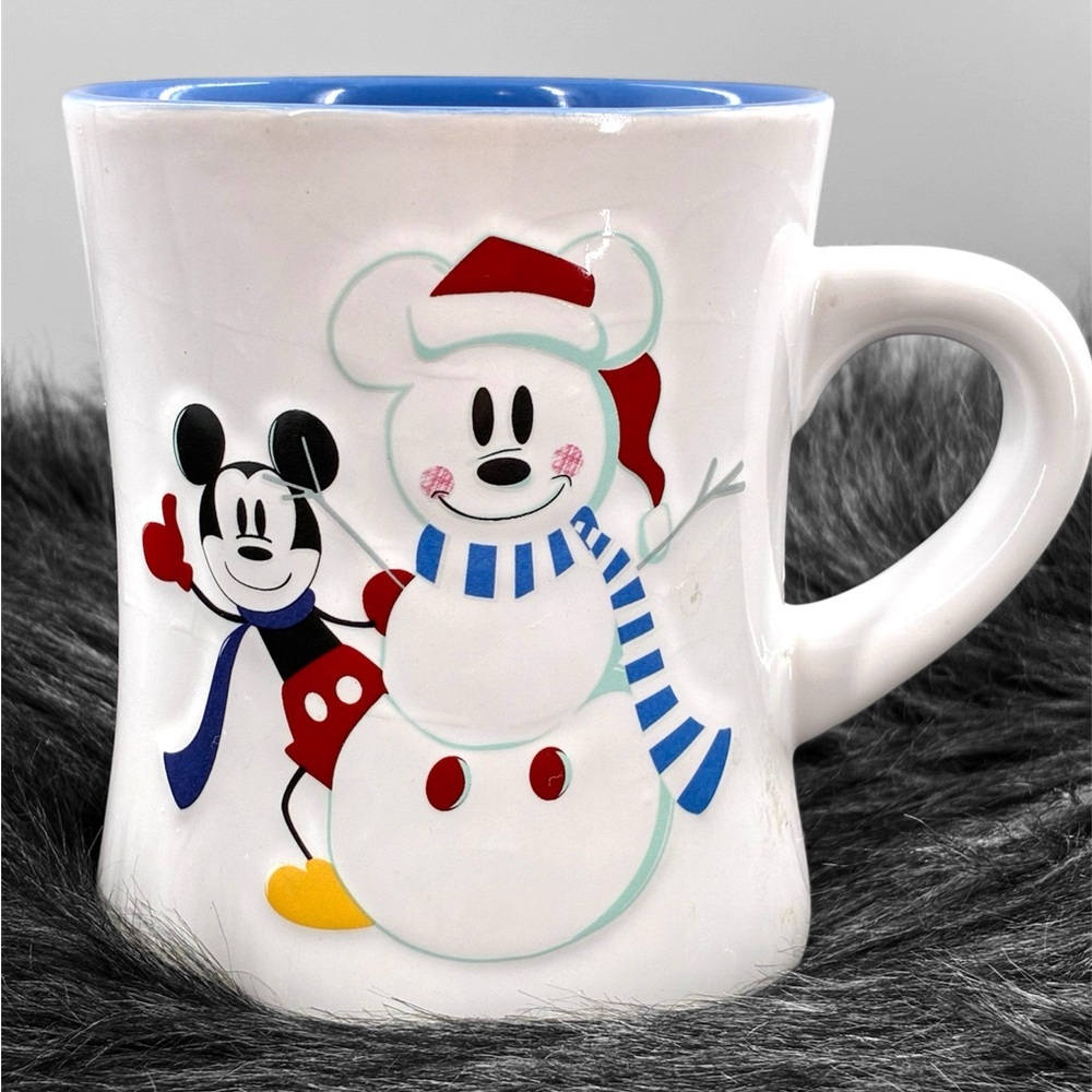 Disney Mickey Mouse Snowman Mug - White, Red, and Blue